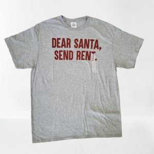 NWT Delta Dear Santa Send Rent Tee, Gray, Large